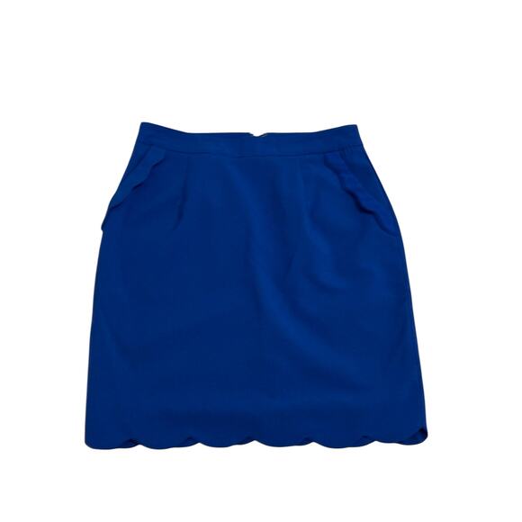 Brixon Ivy Women's Small Ivy Royal Blue Pockets Ruffle Short Pencil Skirt - Picture 5 of 9
